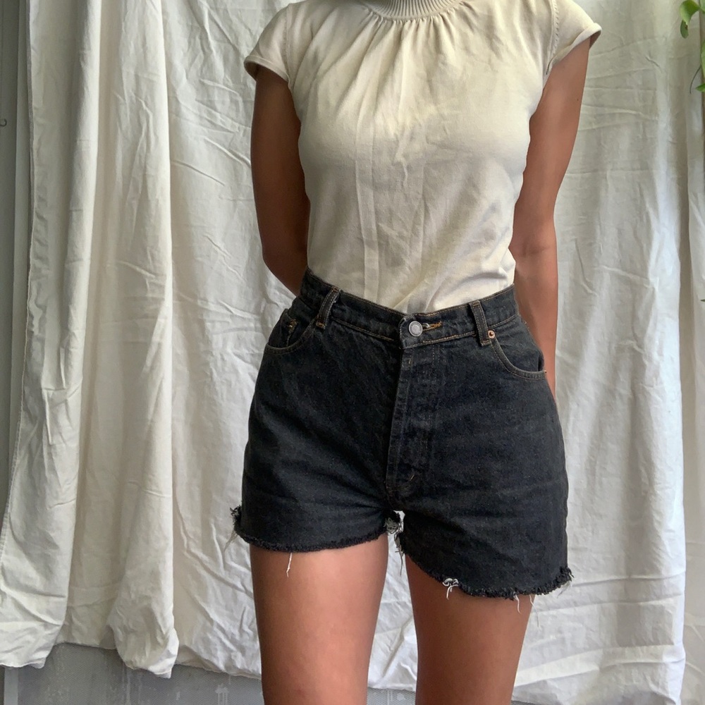 Vintage Black Denim Shorts, size 6
